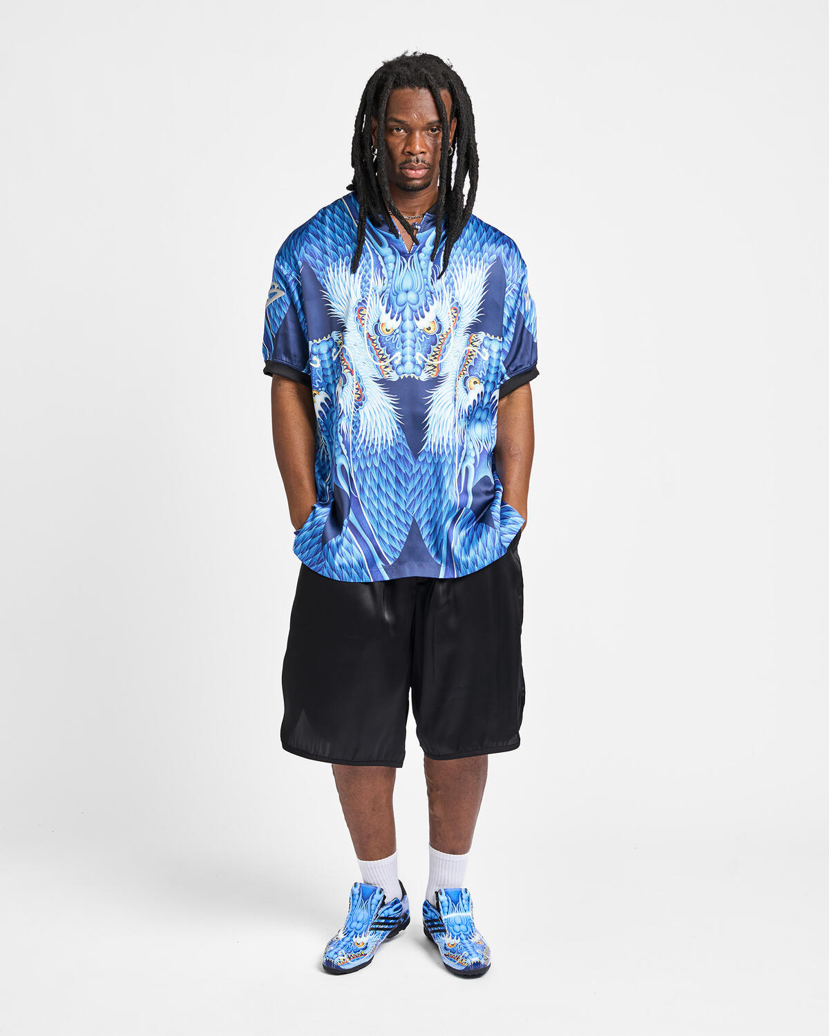 Dragons ユニフォーム 44 GUNJI Y-3 SATIN GRAPHIC JERSEY 'Dragon' | KX3808 | AFEW STORE